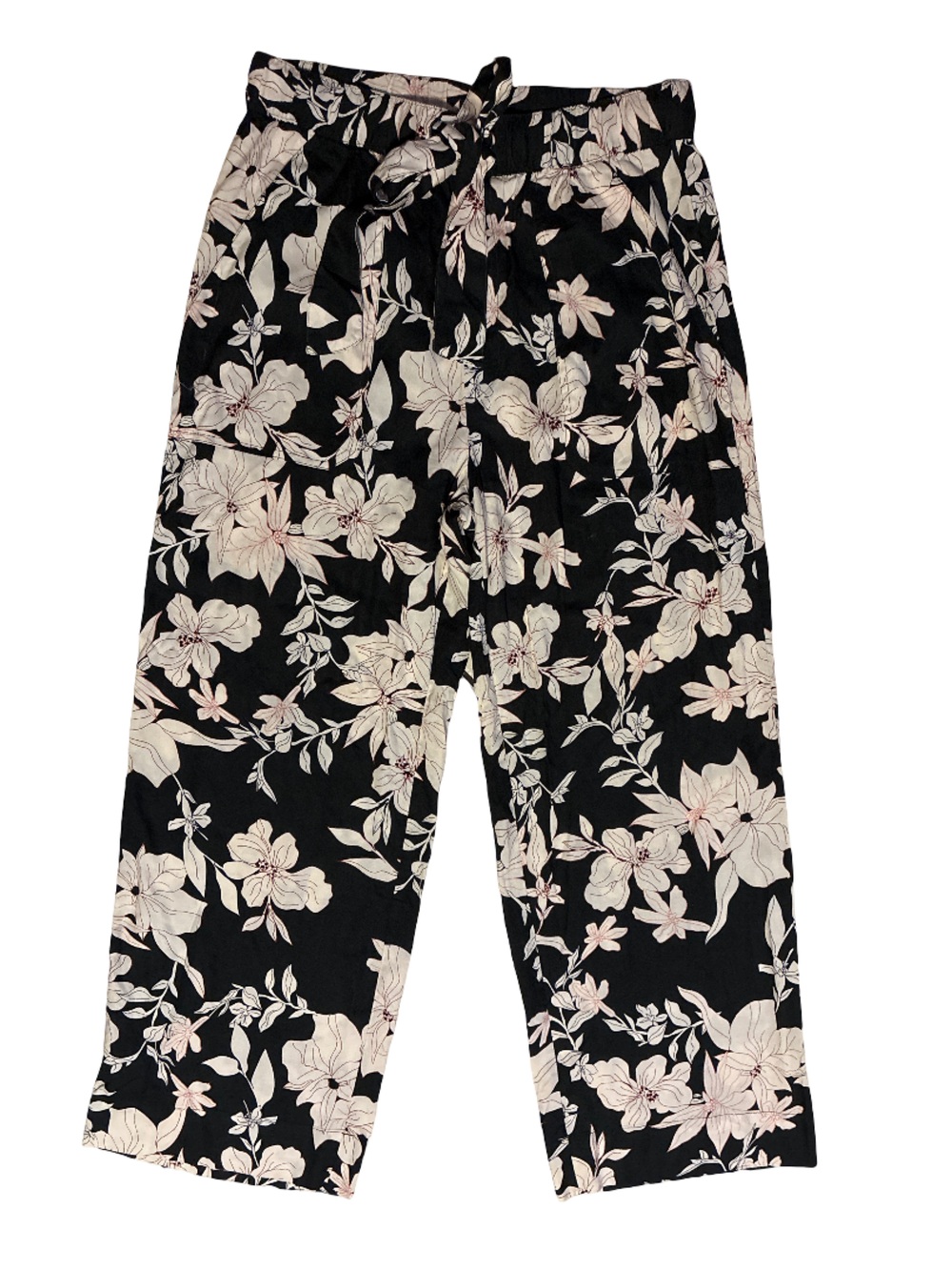 Sanctuary Black Floral Pull-On Joggers